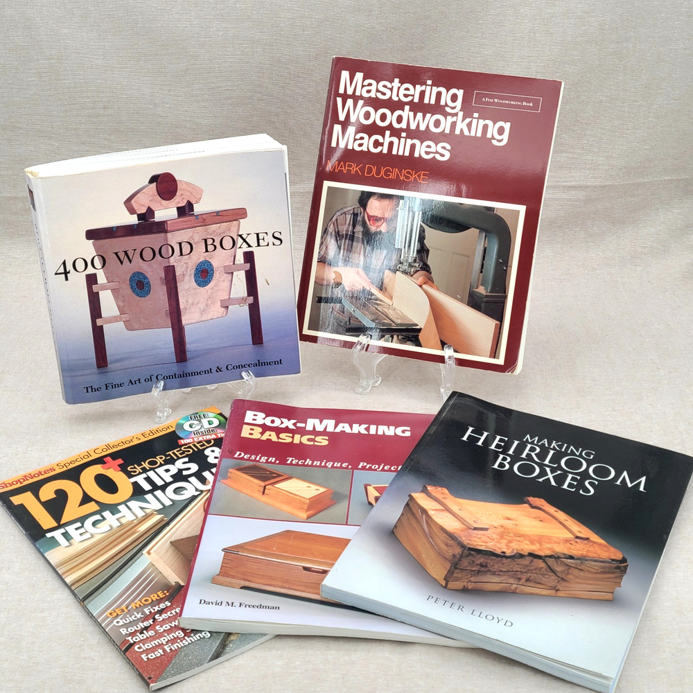 Lot of 5 Woodworking and Heirloom Box Making books, Duginske Lloyd Freedman